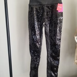 Spanx Faux Leather Sequin Leggings